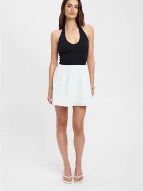 Kookai Black Halter White Mini Dress